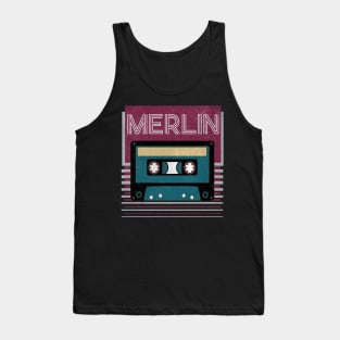 Personalized Merlin Name Vintage Styles Camping 70s 80s 90s Tank Top